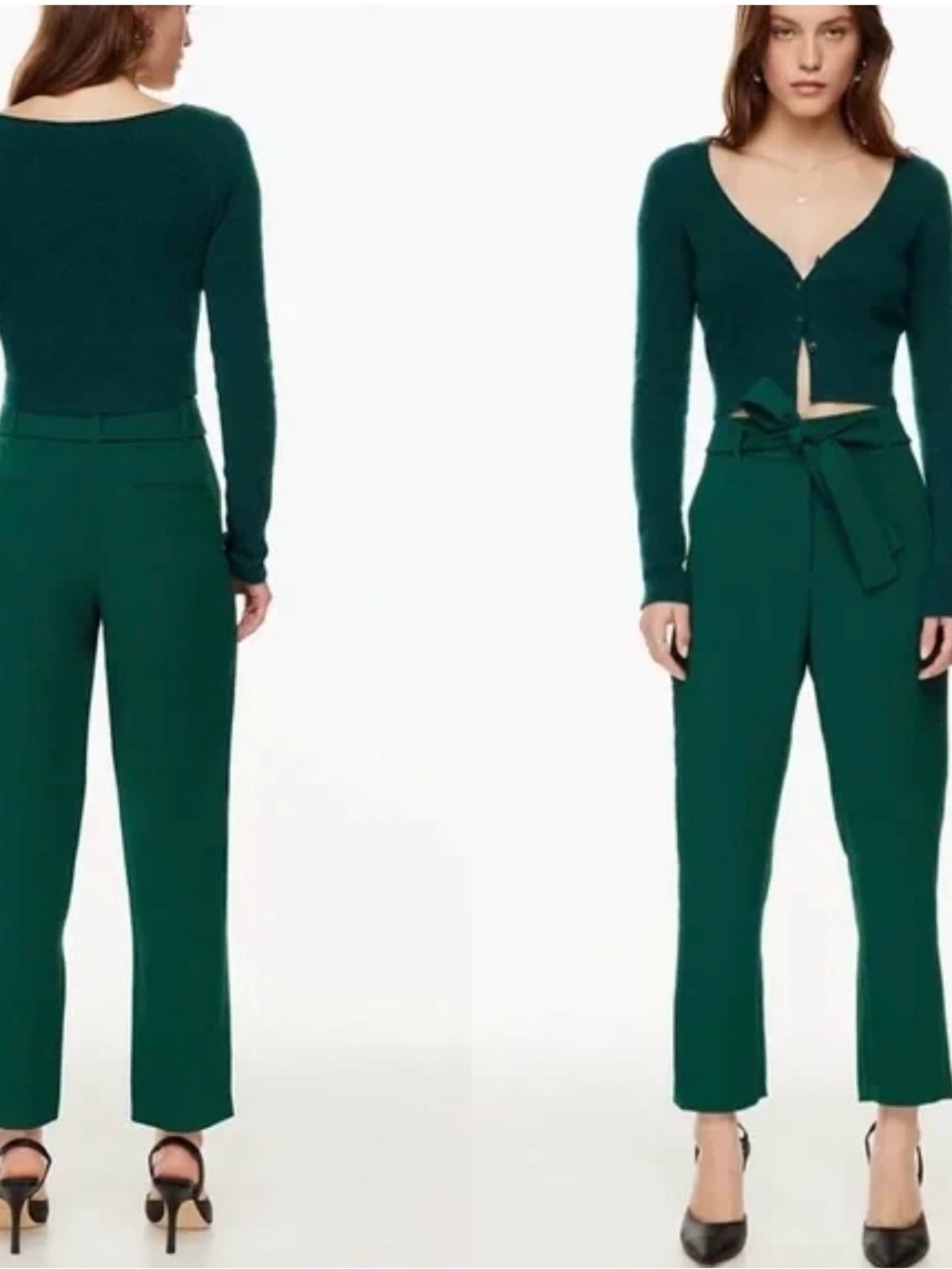 Aritzia Wilfred Tie Front Pants Aventurine Green